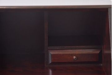 中古　北海道民芸家具　シンプルなデザインのライティングビューロー(簿記机、在宅ワーク、在宅用デスク)