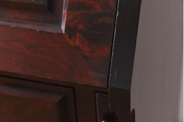 中古　北海道民芸家具　シンプルなデザインのライティングビューロー(簿記机、在宅ワーク、在宅用デスク)