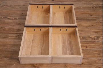 中古美品　伝統工芸　岩谷堂箪笥　桜木作　欅材の杢目と金具が見事なサイドボード(タンス、収納棚、キャビネット)