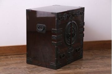 中古　門間箪笥店　八重樫仙台タンス　八重樫榮吉作　竹に雀　小箪笥(引き出し)(定価約120万円)