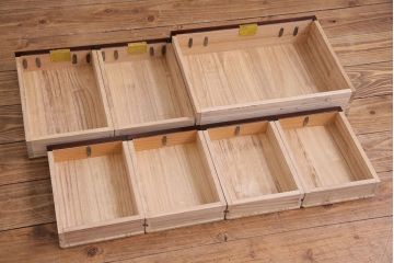 中古　門間箪笥店　八重樫仙台タンス　八重樫榮吉作　竹に雀　小箪笥(引き出し)(定価約120万円)