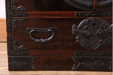 中古　門間箪笥店　八重樫仙台タンス　八重樫榮吉作　竹に雀　小箪笥(引き出し)(定価約120万円)