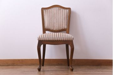 中古　イタリア家具　クラシカルなデザインの布張りダイニングチェア(椅子、ワークチェア)(1)