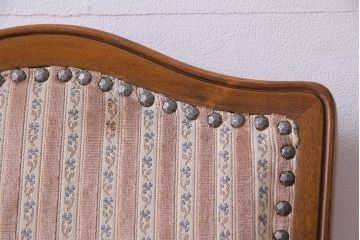 中古　イタリア家具　クラシカルなデザインの布張りダイニングチェア(椅子、ワークチェア)(1)