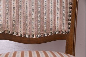 中古　イタリア家具　クラシカルなデザインの布張りダイニングチェア(椅子、ワークチェア)(1)