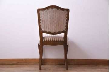 中古　イタリア家具　クラシカルなデザインの布張りダイニングチェア(椅子、ワークチェア)(1)