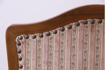 中古　イタリア家具　クラシカルなデザインの布張りダイニングチェア(椅子、ワークチェア)(1)