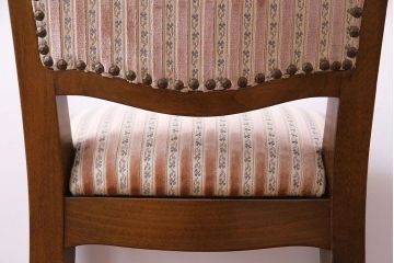 中古　イタリア家具　クラシカルなデザインの布張りダイニングチェア(椅子、ワークチェア)(1)