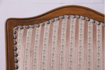 中古　イタリア家具　クラシカルなデザインの布張りダイニングチェア(椅子、ワークチェア)(2)