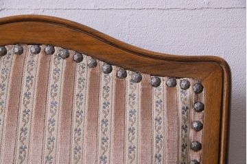 中古　イタリア家具　クラシカルなデザインの布張りダイニングチェア(椅子、ワークチェア)(2)