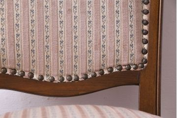 中古　イタリア家具　クラシカルなデザインの布張りダイニングチェア(椅子、ワークチェア)(2)