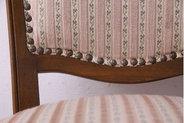 中古　イタリア家具　クラシカルなデザインの布張りダイニングチェア(椅子、ワークチェア)(2)