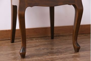 中古　イタリア家具　クラシカルなデザインの布張りダイニングチェア(椅子、ワークチェア)(2)