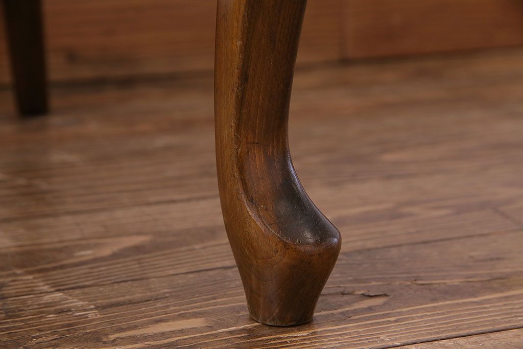 中古　イタリア家具　クラシカルなデザインの布張りダイニングチェア(椅子、ワークチェア)(2)