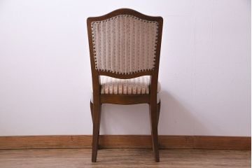 中古　イタリア家具　クラシカルなデザインの布張りダイニングチェア(椅子、ワークチェア)(2)