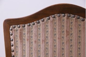 中古　イタリア家具　クラシカルなデザインの布張りダイニングチェア(椅子、ワークチェア)(2)