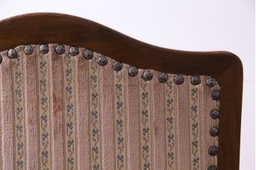 中古　イタリア家具　クラシカルなデザインの布張りダイニングチェア(椅子、ワークチェア)(2)