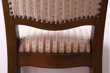 中古　イタリア家具　クラシカルなデザインの布張りダイニングチェア(椅子、ワークチェア)(2)