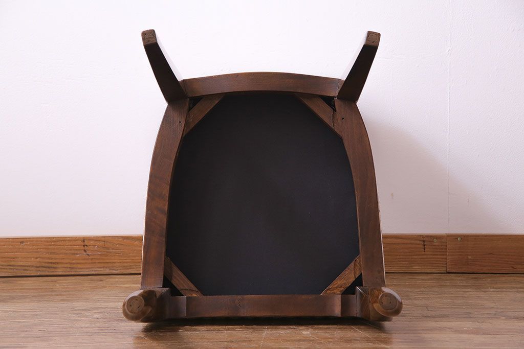 中古　イタリア家具　クラシカルなデザインの布張りダイニングチェア(椅子、ワークチェア)(2)