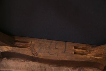 中古　イタリア家具　クラシカルなデザインの布張りダイニングチェア(椅子、ワークチェア)(2)