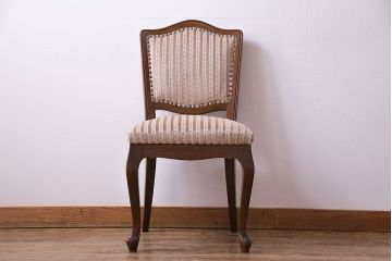 中古　イタリア家具　クラシカルなデザインの布張りダイニングチェア(椅子、ワークチェア)(3)