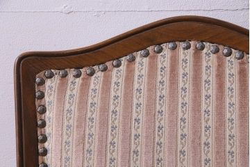 中古　イタリア家具　クラシカルなデザインの布張りダイニングチェア(椅子、ワークチェア)(3)