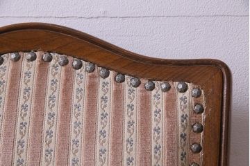 中古　イタリア家具　クラシカルなデザインの布張りダイニングチェア(椅子、ワークチェア)(3)