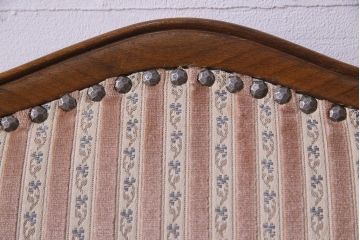 中古　イタリア家具　クラシカルなデザインの布張りダイニングチェア(椅子、ワークチェア)(3)