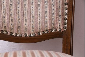 中古　イタリア家具　クラシカルなデザインの布張りダイニングチェア(椅子、ワークチェア)(3)