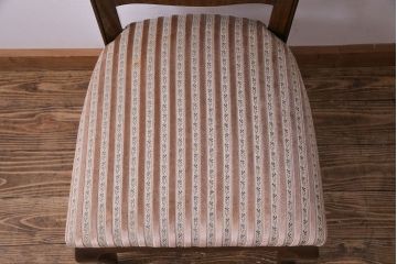 中古　イタリア家具　クラシカルなデザインの布張りダイニングチェア(椅子、ワークチェア)(3)