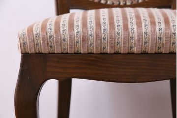 中古　イタリア家具　クラシカルなデザインの布張りダイニングチェア(椅子、ワークチェア)(3)