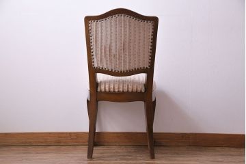 中古　イタリア家具　クラシカルなデザインの布張りダイニングチェア(椅子、ワークチェア)(3)