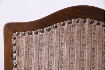 中古　イタリア家具　クラシカルなデザインの布張りダイニングチェア(椅子、ワークチェア)(3)