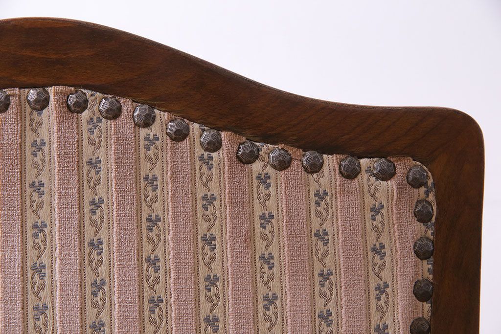 中古　イタリア家具　クラシカルなデザインの布張りダイニングチェア(椅子、ワークチェア)(3)