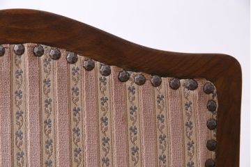 中古　イタリア家具　クラシカルなデザインの布張りダイニングチェア(椅子、ワークチェア)(3)