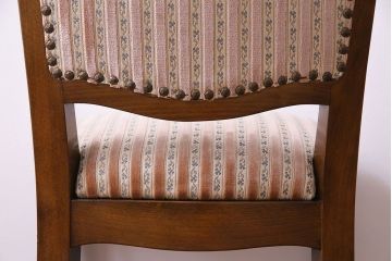 中古　イタリア家具　クラシカルなデザインの布張りダイニングチェア(椅子、ワークチェア)(3)