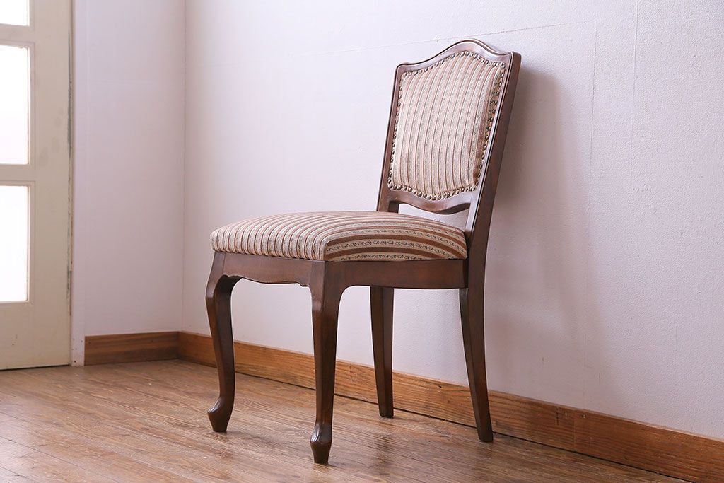 中古　イタリア家具　座り心地のいいクッションシートのダイニングチェア(椅子、ワークチェア)(1)