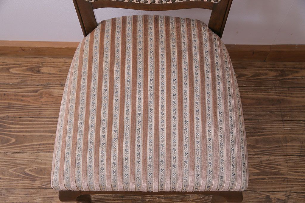 中古　イタリア家具　座り心地のいいクッションシートのダイニングチェア(椅子、ワークチェア)(1)