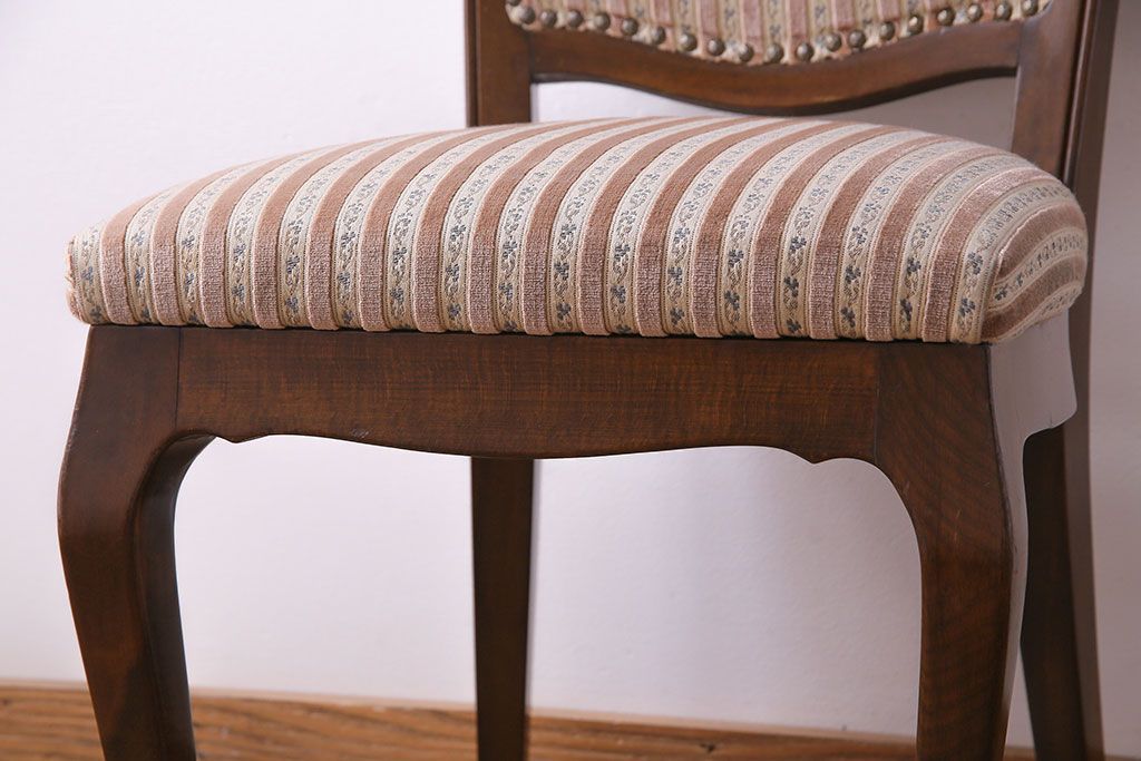 中古　イタリア家具　座り心地のいいクッションシートのダイニングチェア(椅子、ワークチェア)(1)