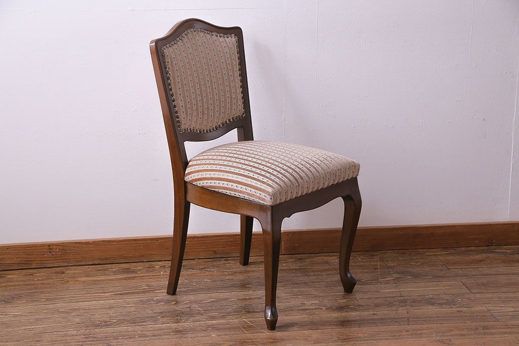 中古　イタリア家具　座り心地のいいクッションシートのダイニングチェア(椅子、ワークチェア)(2)