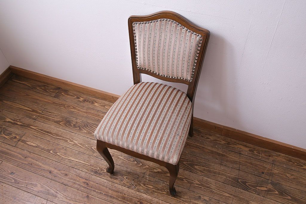 中古　イタリア家具　座り心地のいいクッションシートのダイニングチェア(椅子、ワークチェア)(2)