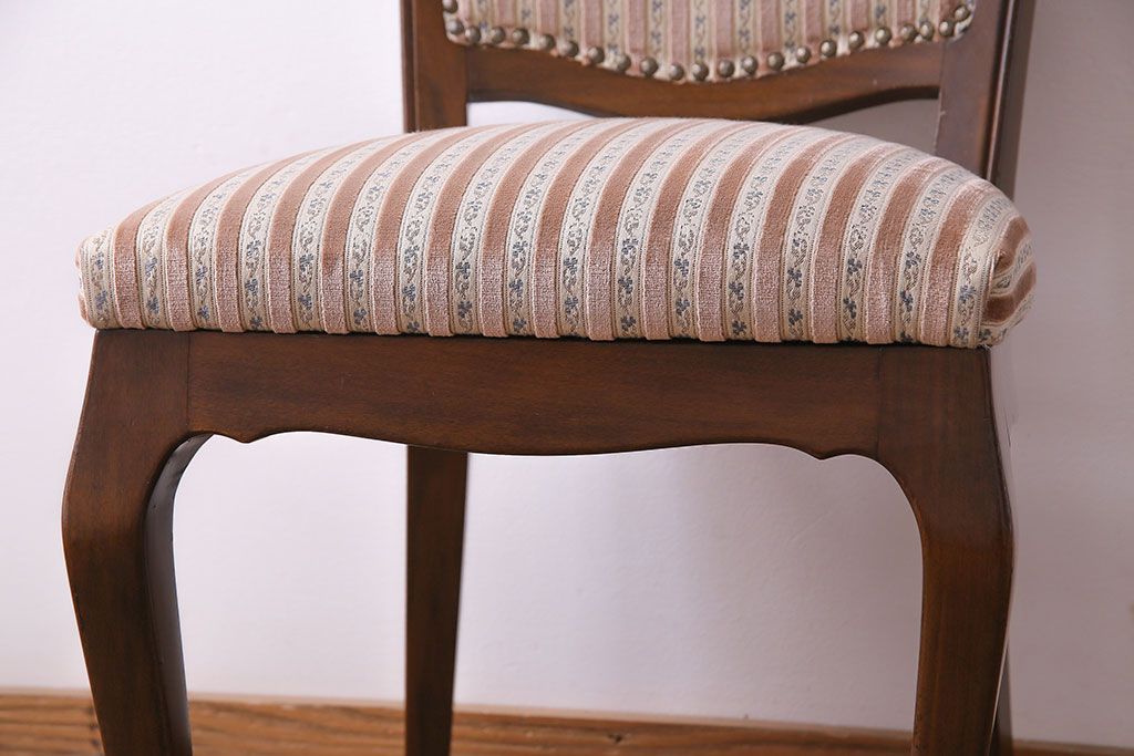 中古　イタリア家具　座り心地のいいクッションシートのダイニングチェア(椅子、ワークチェア)(2)