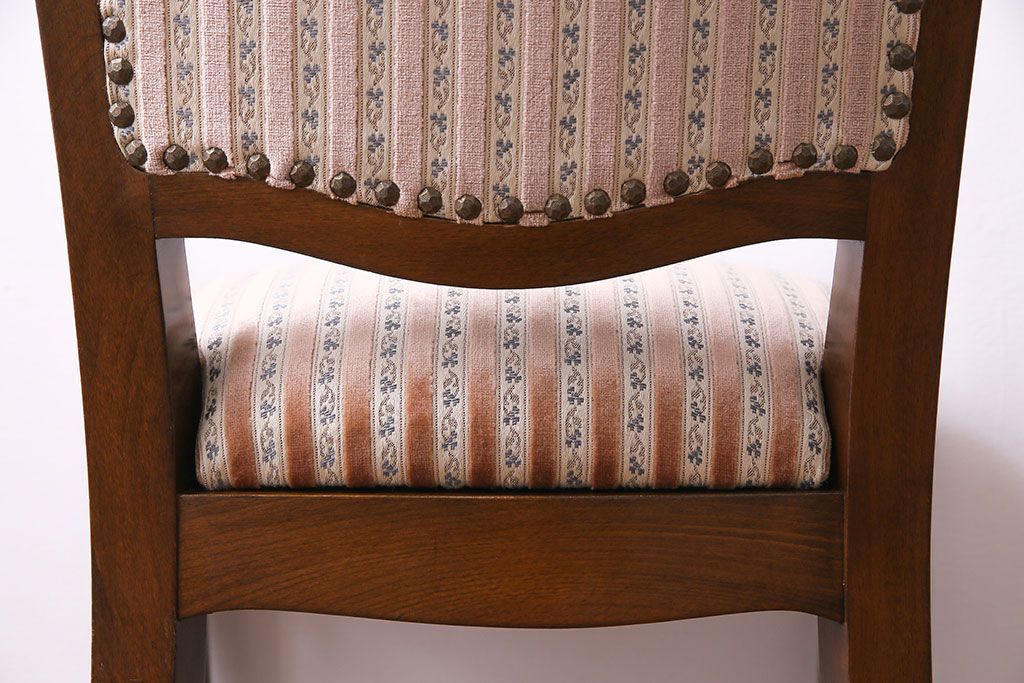 中古　イタリア家具　座り心地のいいクッションシートのダイニングチェア(椅子、ワークチェア)(2)