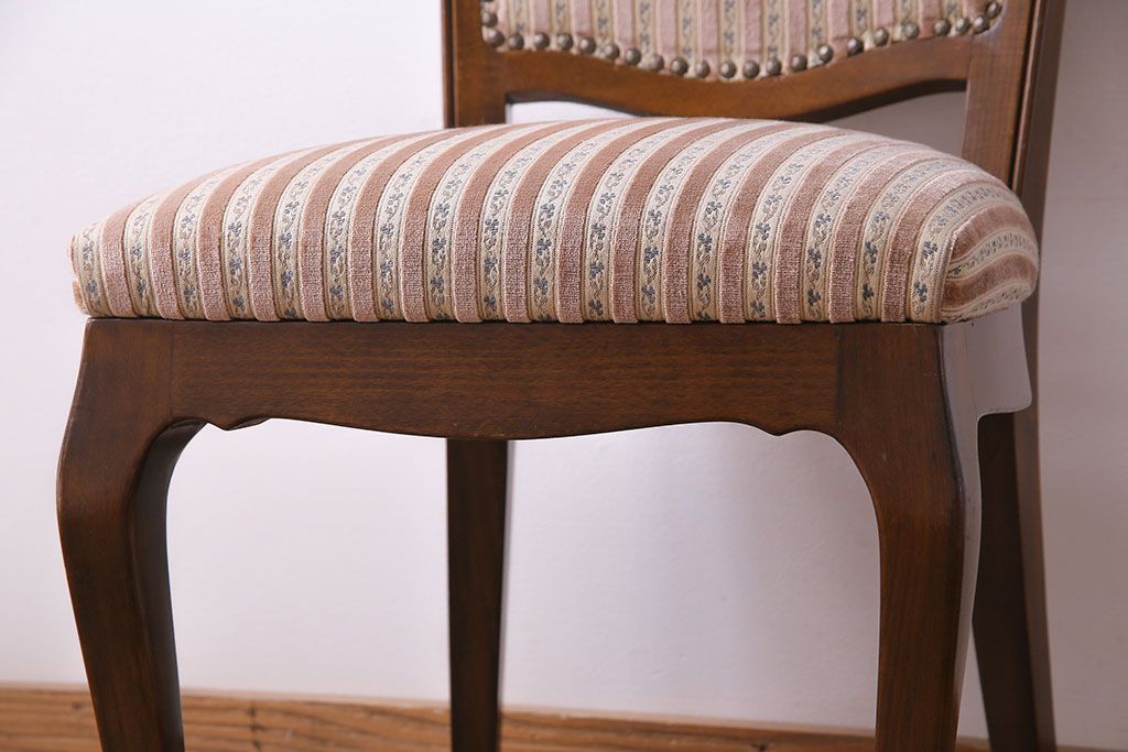 中古　イタリア家具　座り心地のいいクッションシートのダイニングチェア(椅子、ワークチェア)(3)