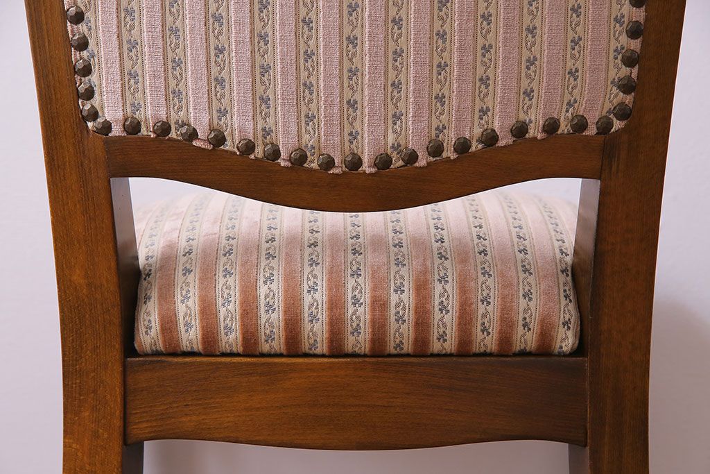 中古　イタリア家具　座り心地のいいクッションシートのダイニングチェア(椅子、ワークチェア)(3)