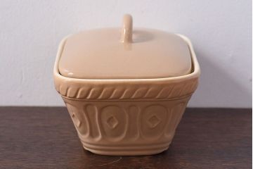 アンティーク雑貨　イギリス　MASON CASH(メイソンキャッシュ)　バターケース(チーズディッシュ、洋食器)