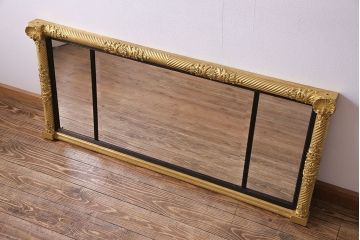 アンティーク雑貨　イタリア家具　豪華なフレームが魅惑的なアンティークミラー(鏡)