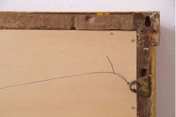 アンティーク雑貨　イタリア家具　豪華なフレームが魅惑的なアンティークミラー(鏡)