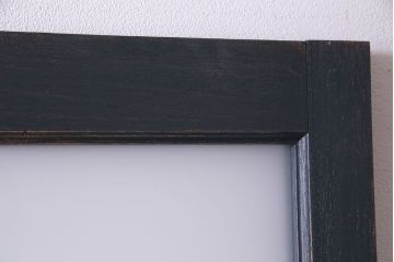 ペイント家具　色ガラス入り!十字の格子がおしゃれなガラス戸(引き戸、建具)