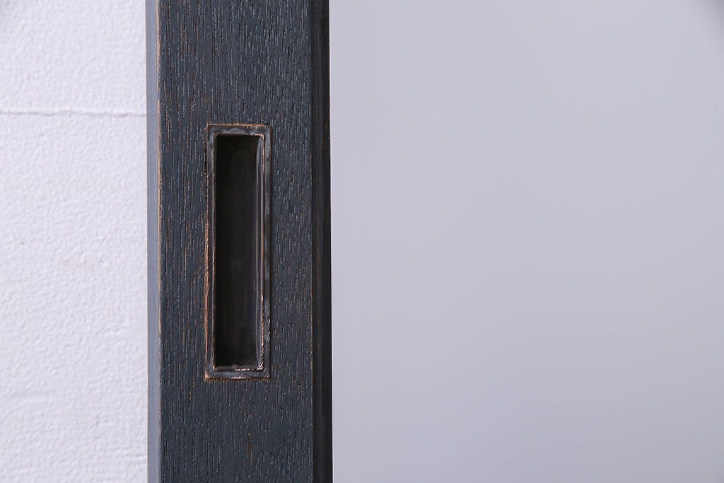 ペイント家具　色ガラス入り!十字の格子がおしゃれなガラス戸(引き戸、建具)